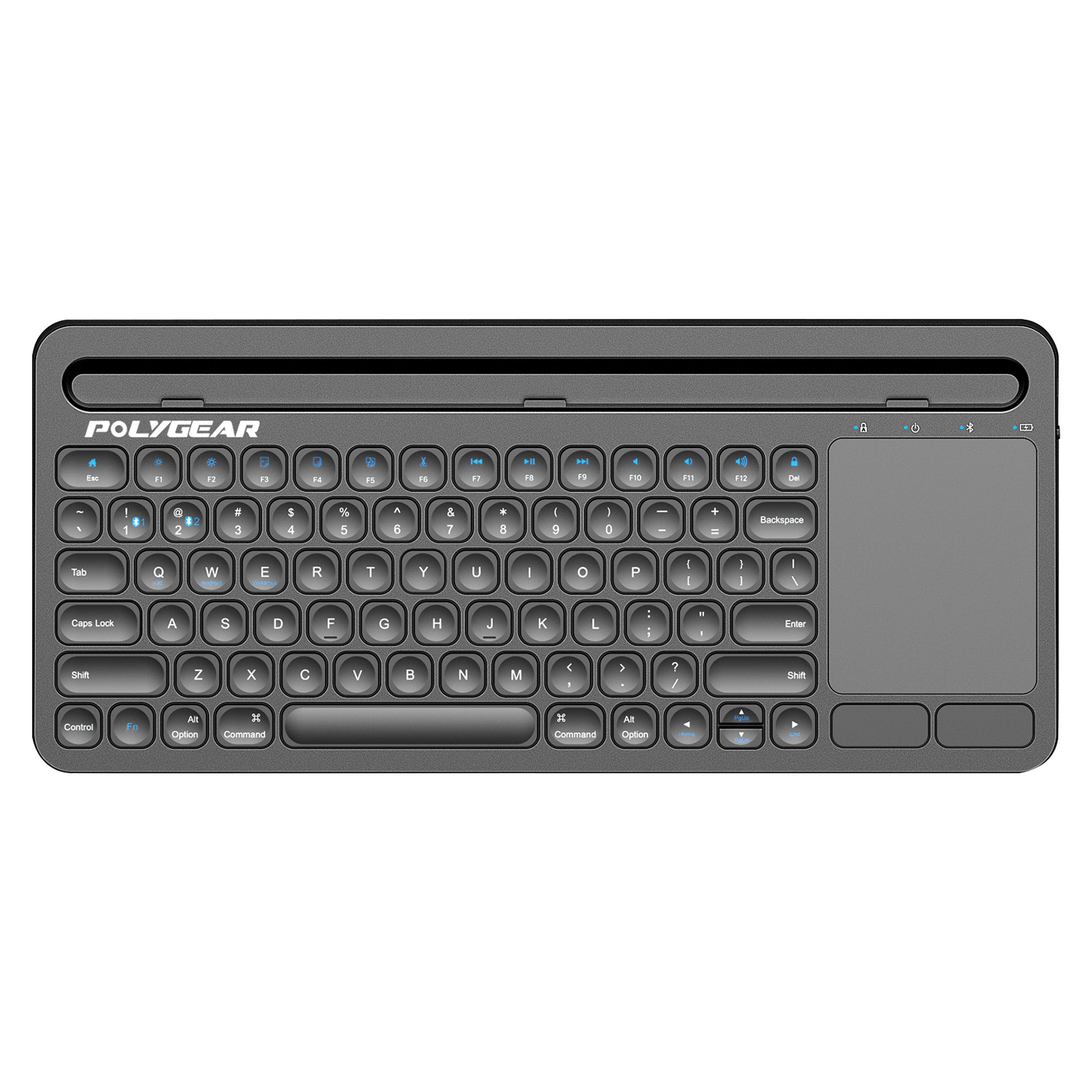 POLYGEAR BTX5050 Bluetooth Keyboard, Universal Wireless Keyboard, USB-C  Rechargeable Bluetooth 5.0 Multi Device Keyboard with Touchpad, Stable  Connection for Windows, iOS, Android, Mac,TV – Polygear